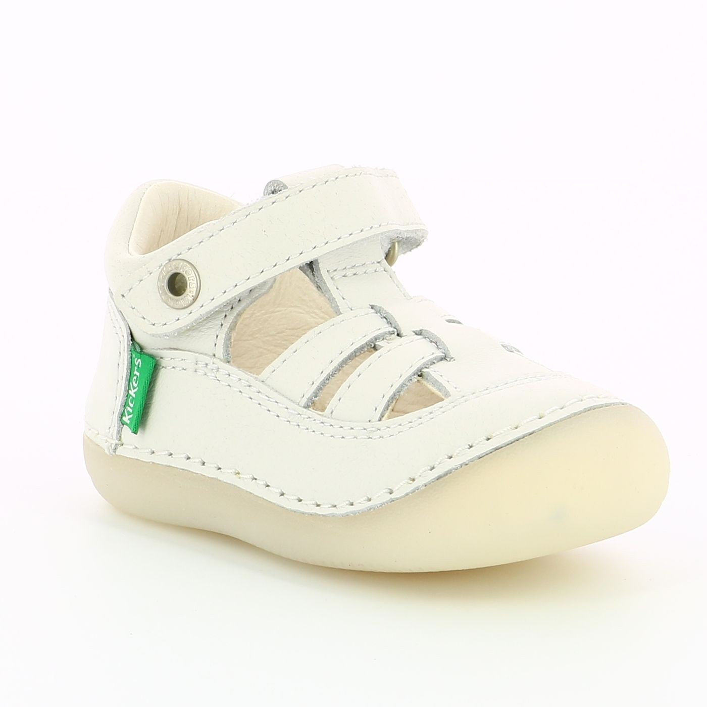 Chaussures Kickers SUSHY Blanc - Salomés Cuir Confortables Pour Enfant