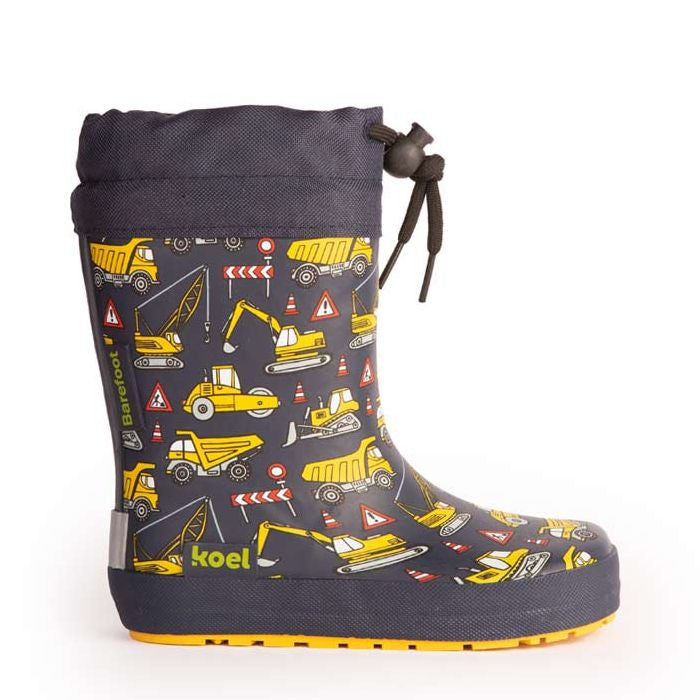 Koel Barefoot Wellie Fourrées Tractor Bleu Lacets