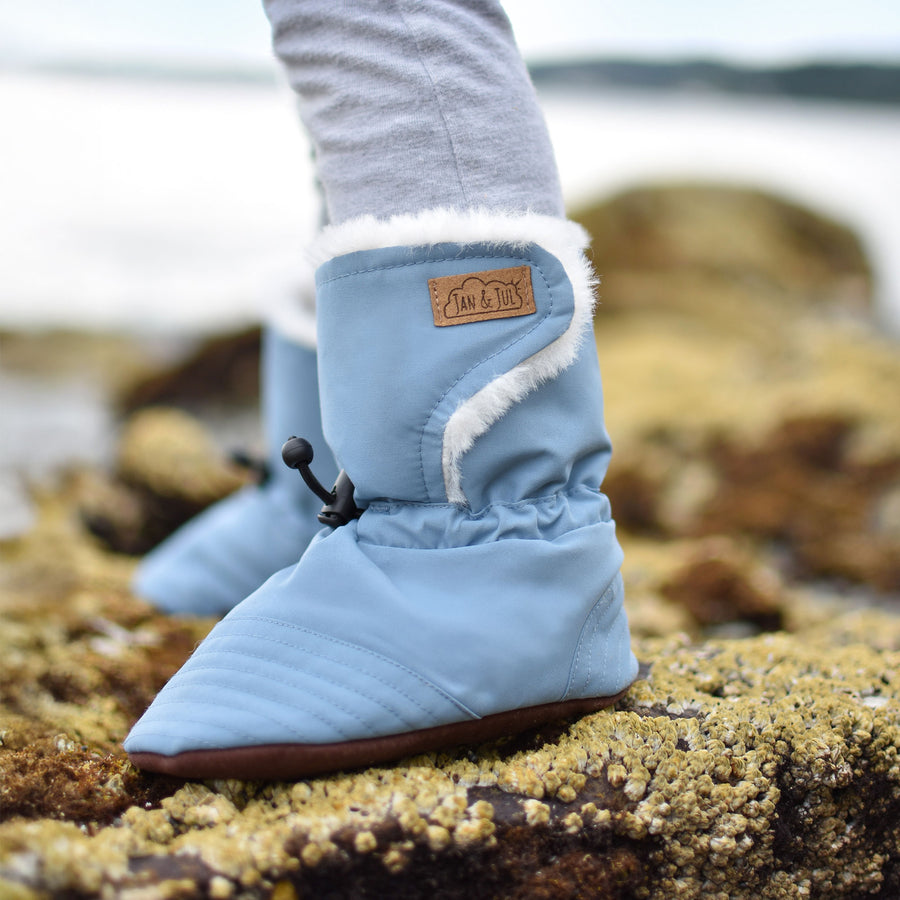 Jan and Jul Stay-Put Winter Booties Dusty Blue