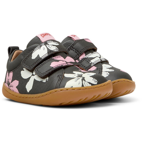 Camper FW Peu Velcros Twins Chocolat Flowers
