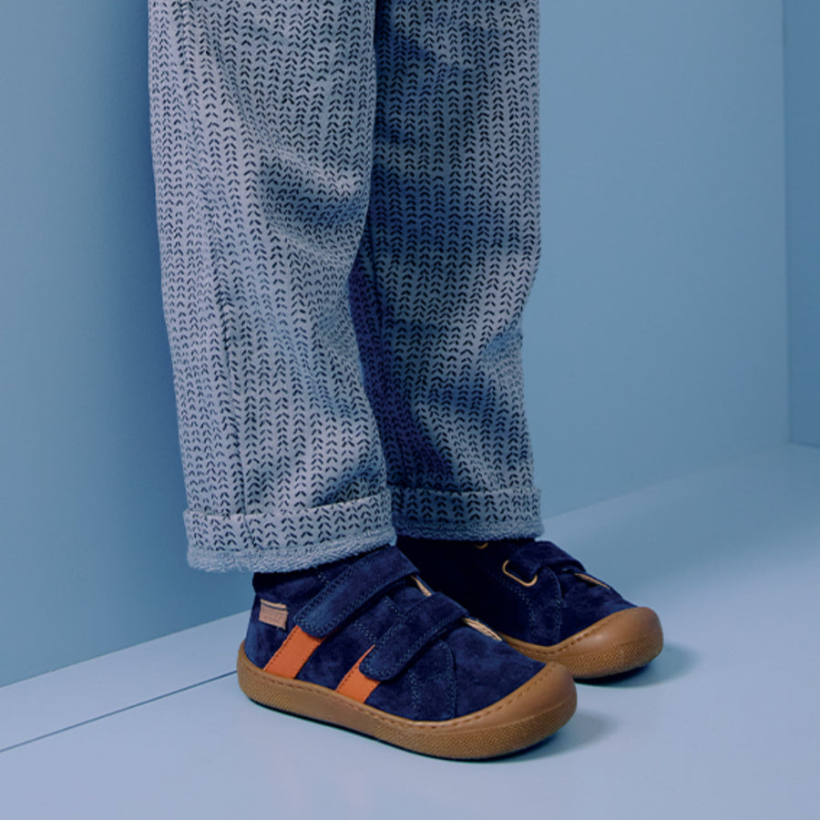 Naturino Barefoot Rimby Velcros Navy Dark Orange