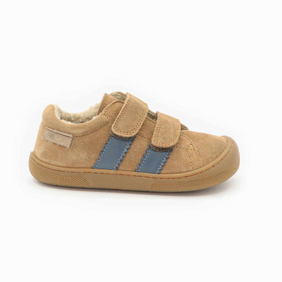 Naturino Barefoot Grimby Velcros Wool Brown Indigo