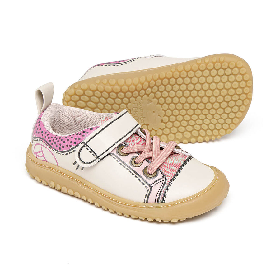 Zapato Feroz Rockers Paterna Comic Rosa Beige