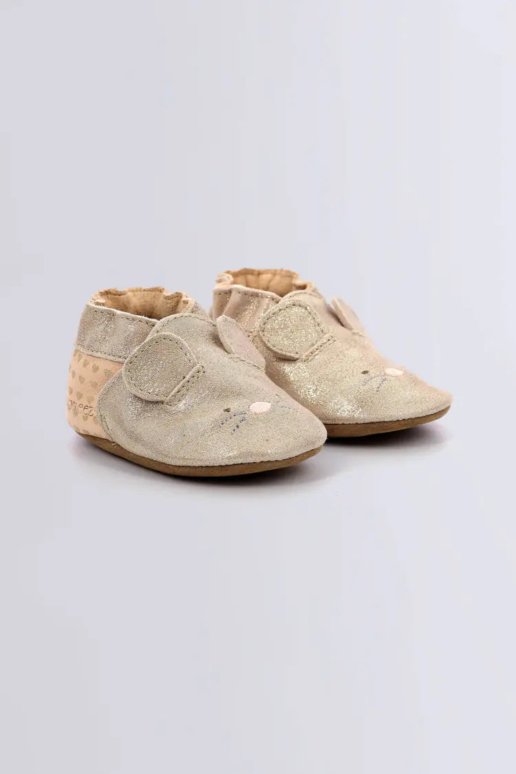 Robeez Chaussons Mouse Or Rose