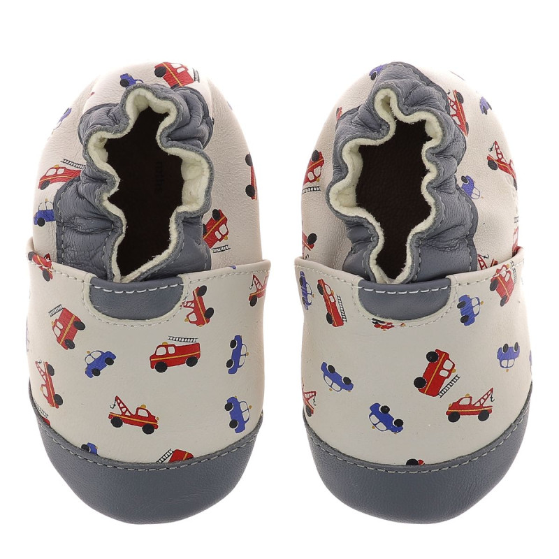 Robeez HAPPY WOLF Gris / Rouge - Chaussures Chaussons Enfant 39,90 €