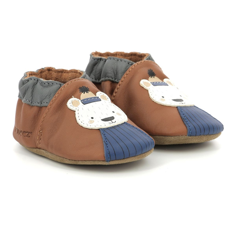 Chausson en cuir souple ROBEEZ : Woodcutter - Bambinos Chaussures