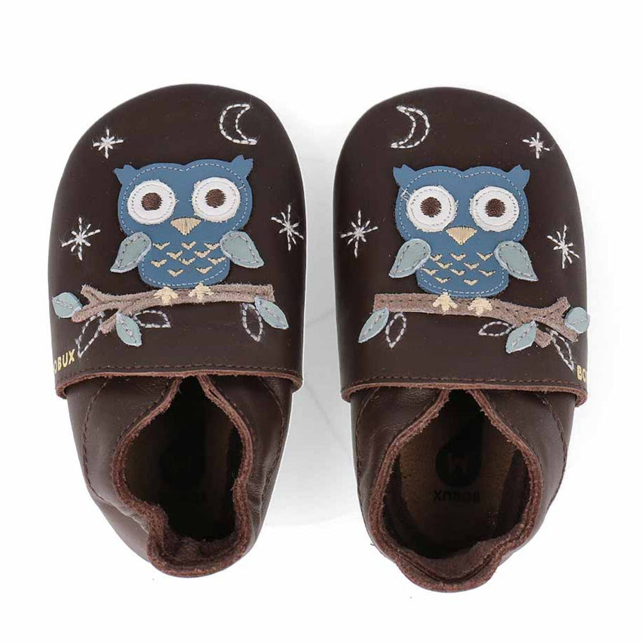 Bobux Chaussons Hibou Chocolat