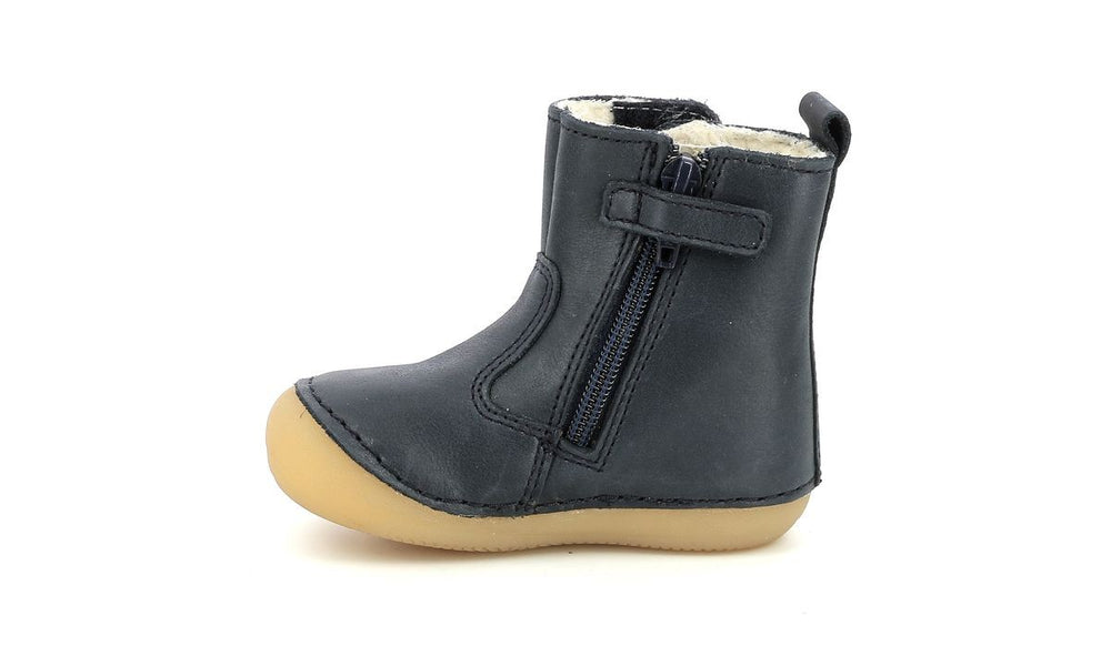Kickers Bébé Fille Socool Bottine En Cuir - Chaussures Robuste Et Confortable Avec Zip