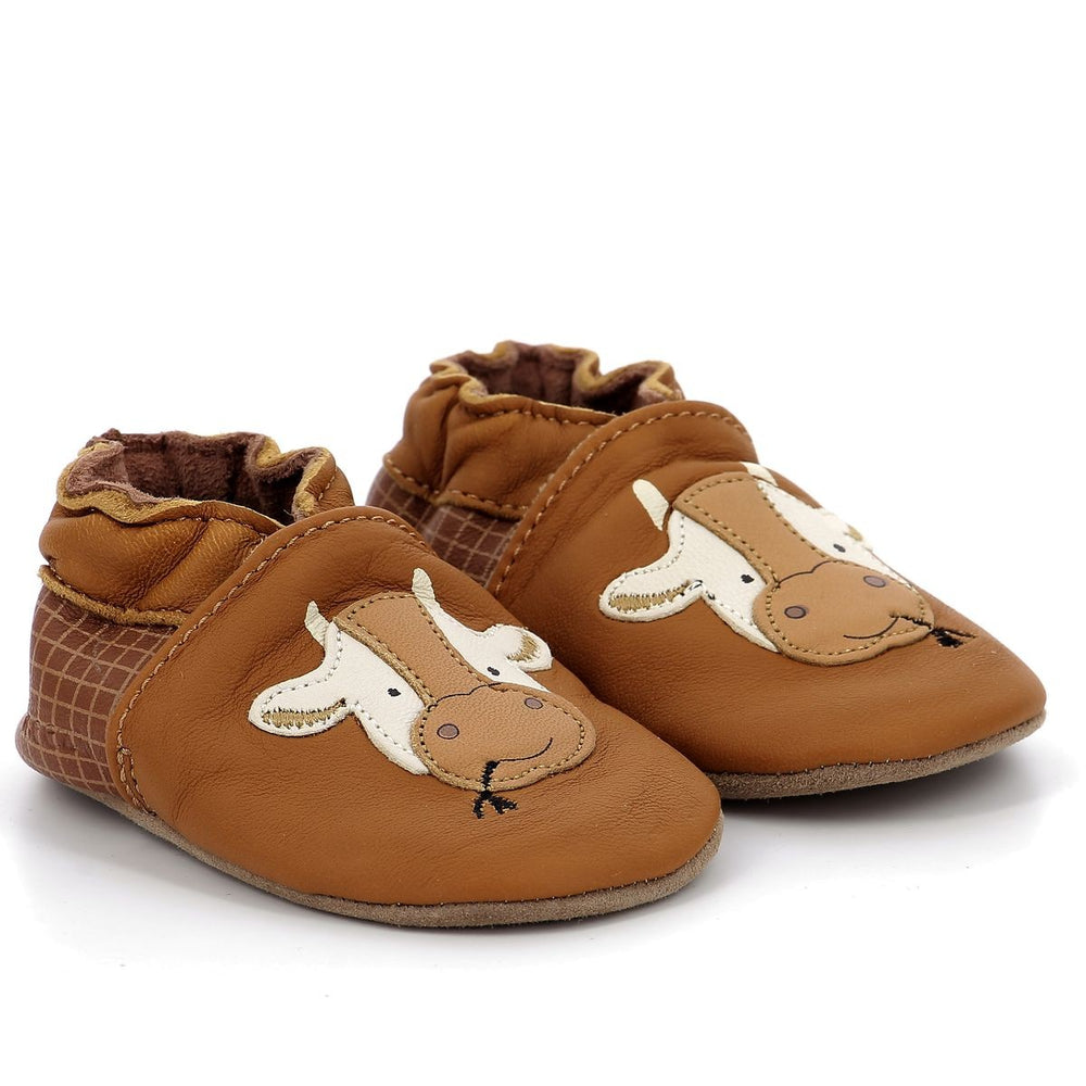 Zapatillas Robeez Divertida Vaca Camel