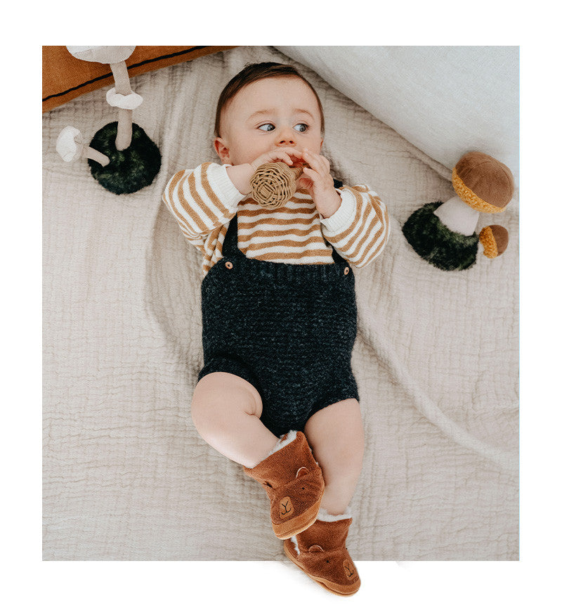 Robeez Chaussons Crêpe Rob Fur Marron