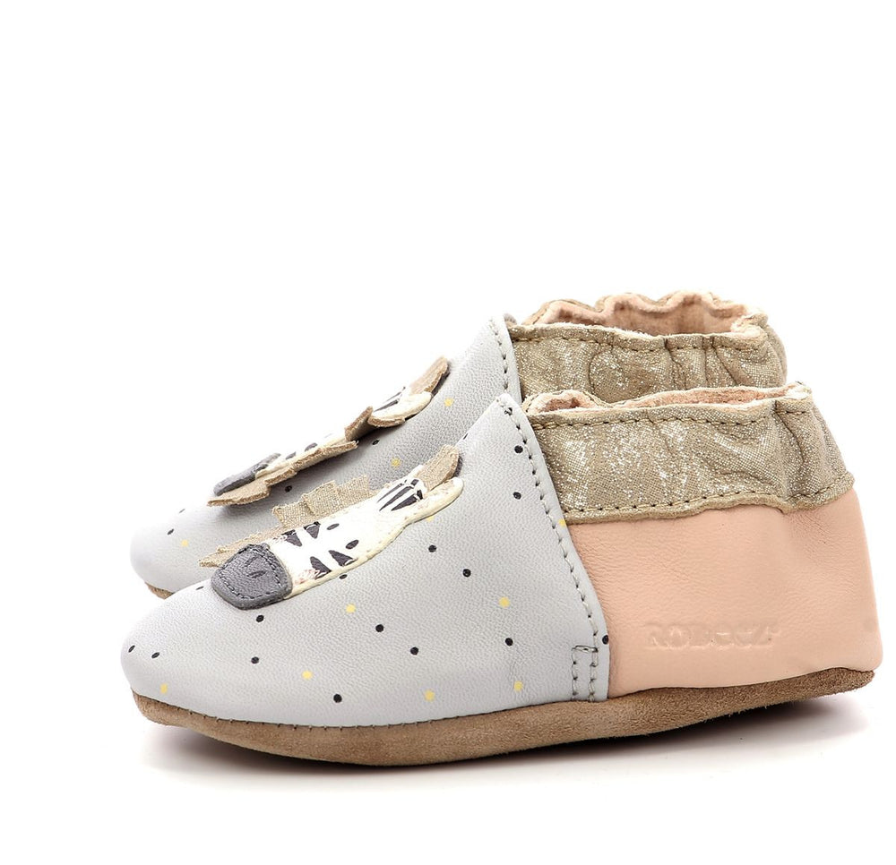 Robeez Primeros pasos Cute Zebra Gris Rosa