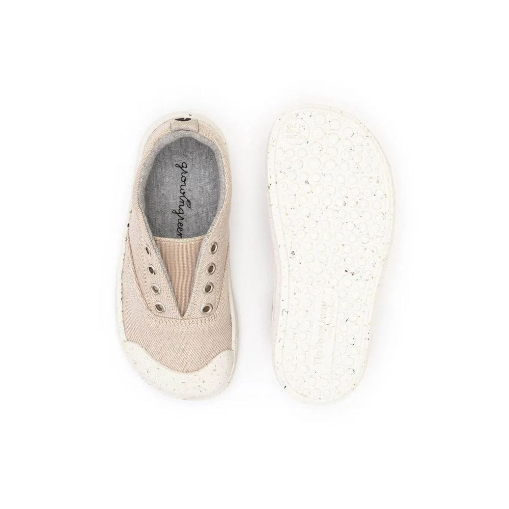 Tip Toey Joey Kidos Sneakers Spice Green Nude Eco Canvas