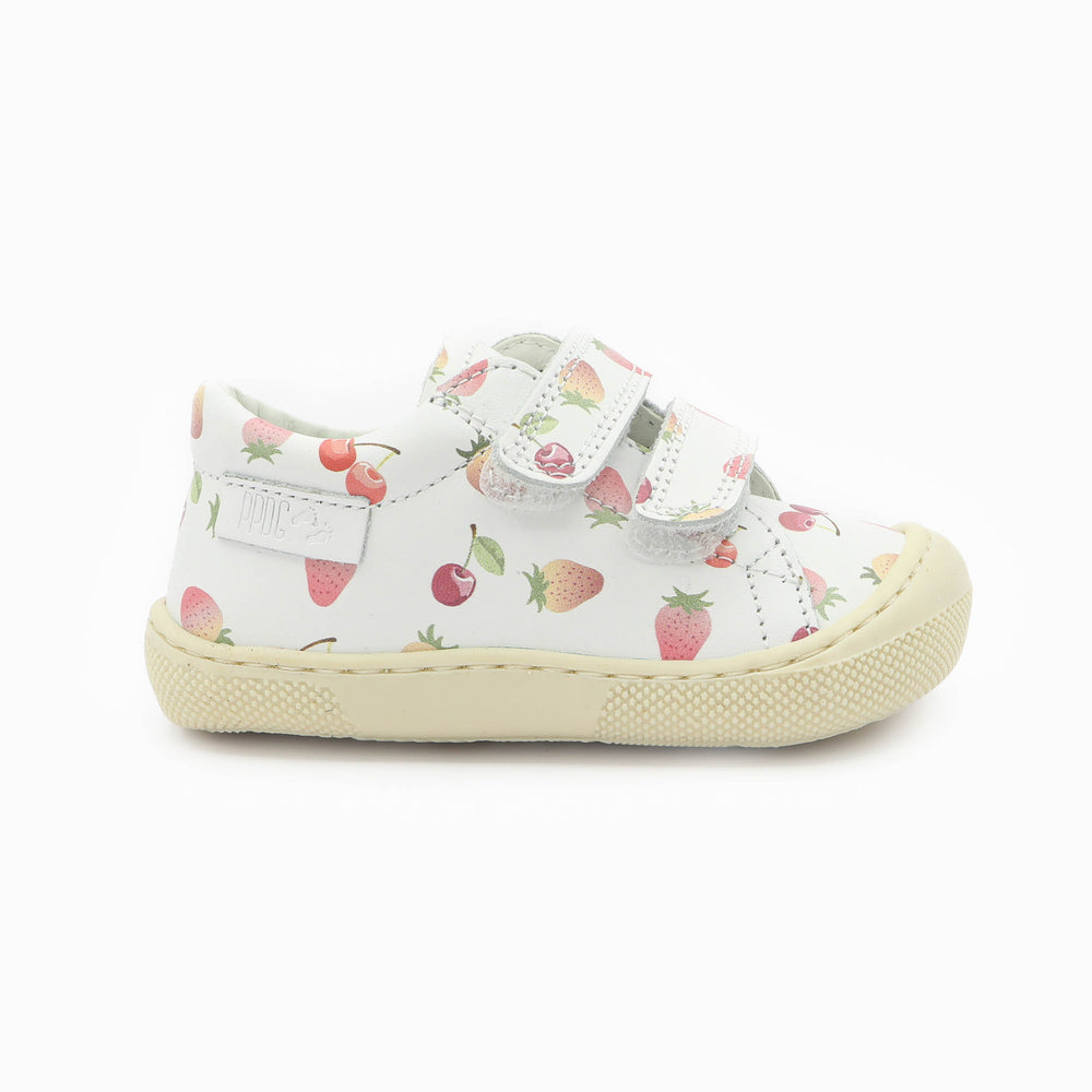 Naturino Barefoot Orec Low Velcros Cherries And Strawberry White