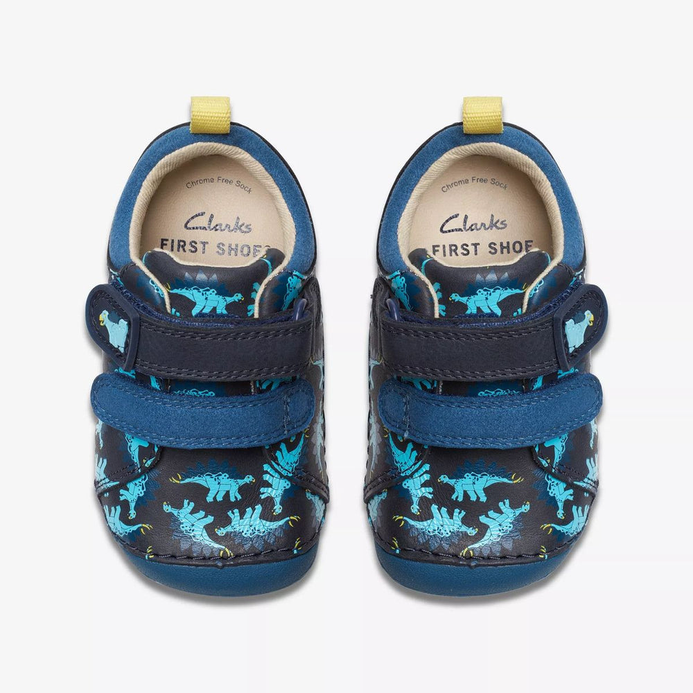 Clarks Tiny Stomp Navy Print