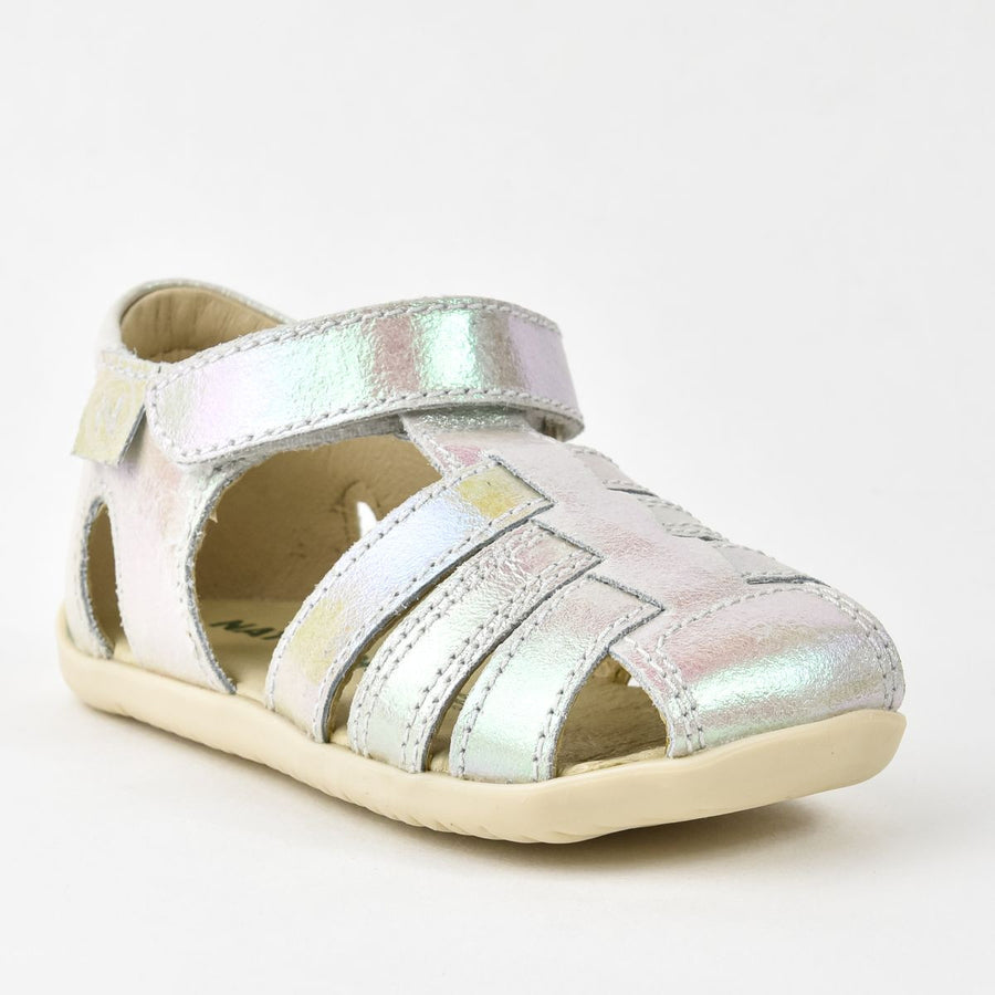 Sandalias Naturino Squisti Blanco Plateado