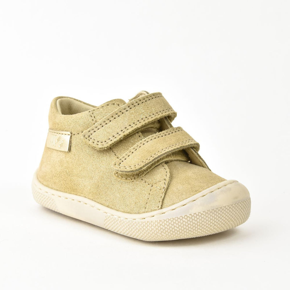 Naturino Barefoot Amur Velcros Suede Glitter Platinium