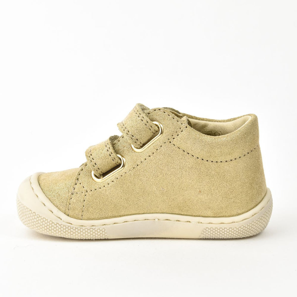 Naturino Barefoot Amur Velcros Suede Glitter Platinium