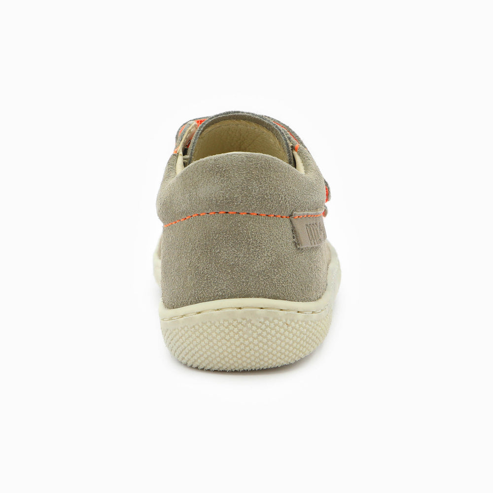 Naturino Barefoot Orec Low Velcros Bone Taupe Orange Fluo