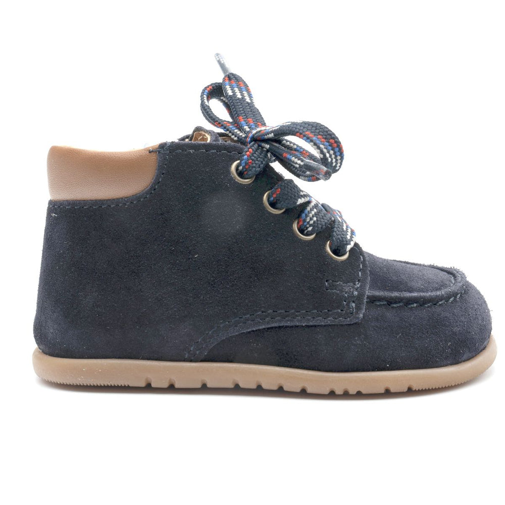 Babybotte barefoot Derbies Zip Velour Blue