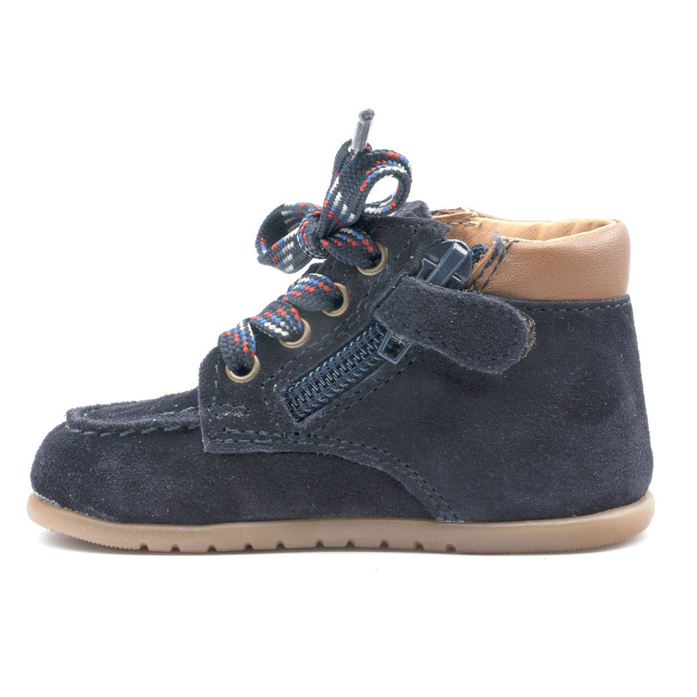 Babybotte barefoot Derbies Zip Velour Blue