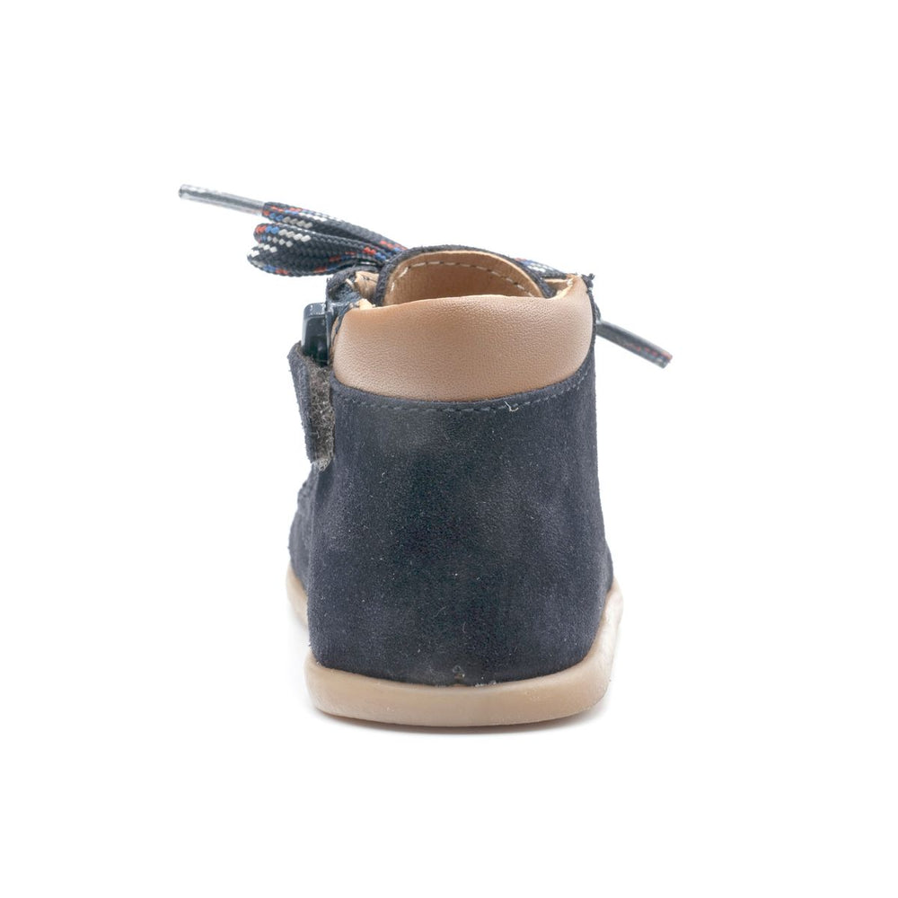 Babybotte barefoot Derbies Zip Velour Blue
