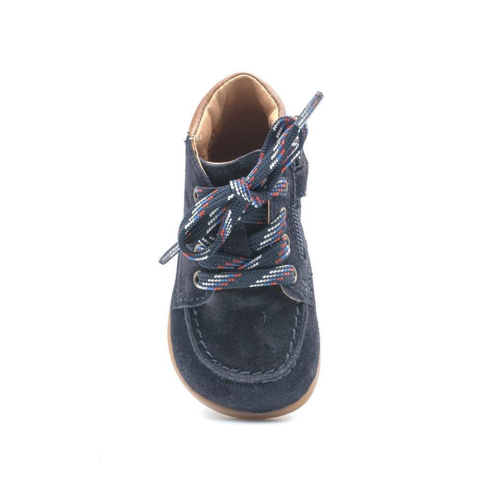 Babybotte barefoot Derbies Zip Velour Blue