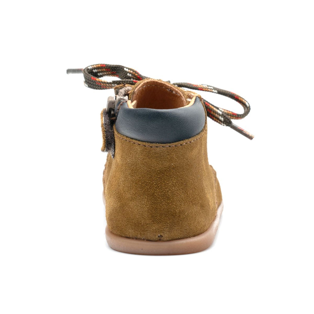 Babybotte barefoot Derbies Zip Velour Kaki