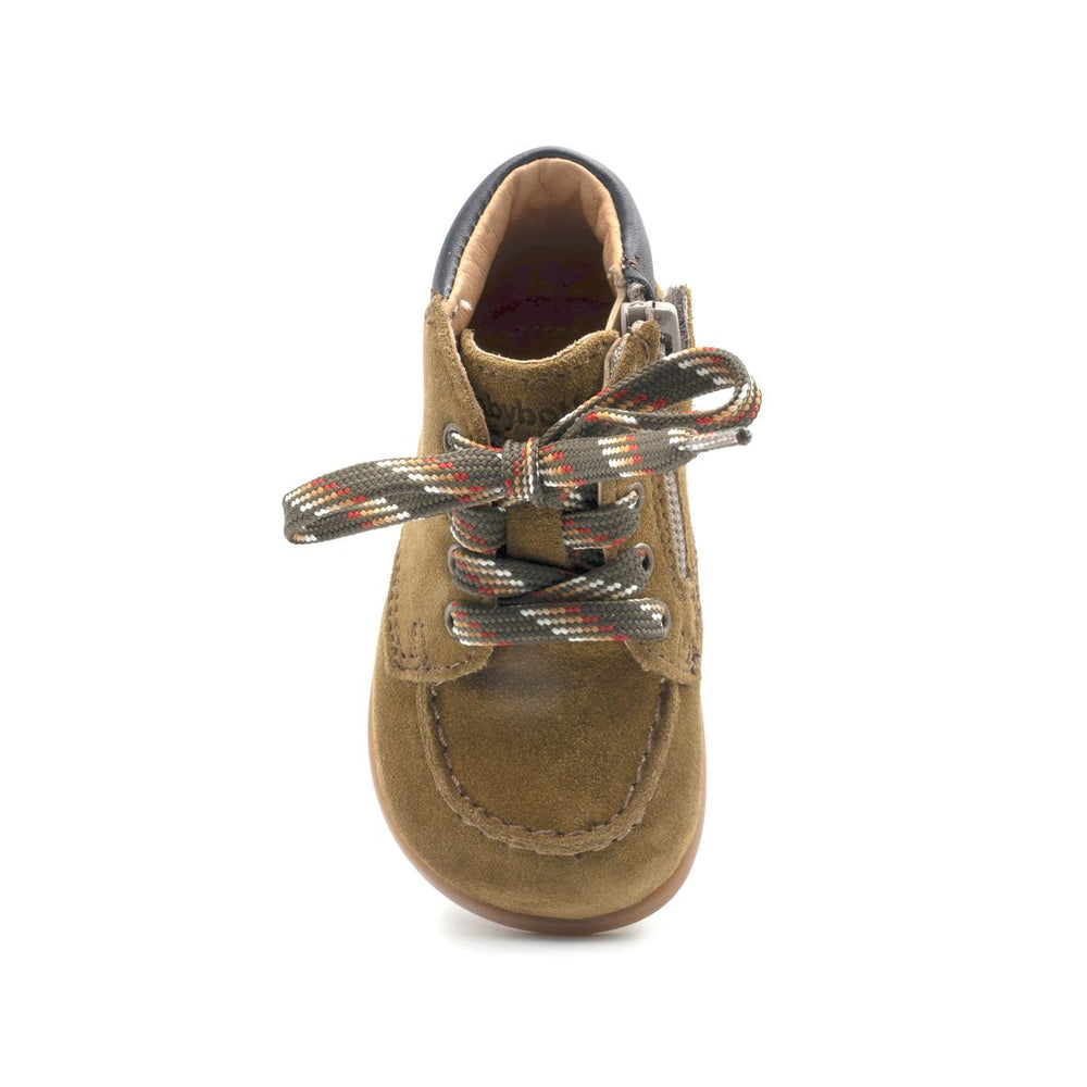 Babybotte barefoot Derbies Zip Velour Kaki