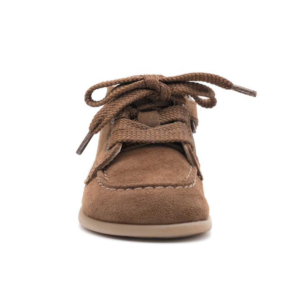 Babybotte barefoot Derbies Zip Velour Cuoio
