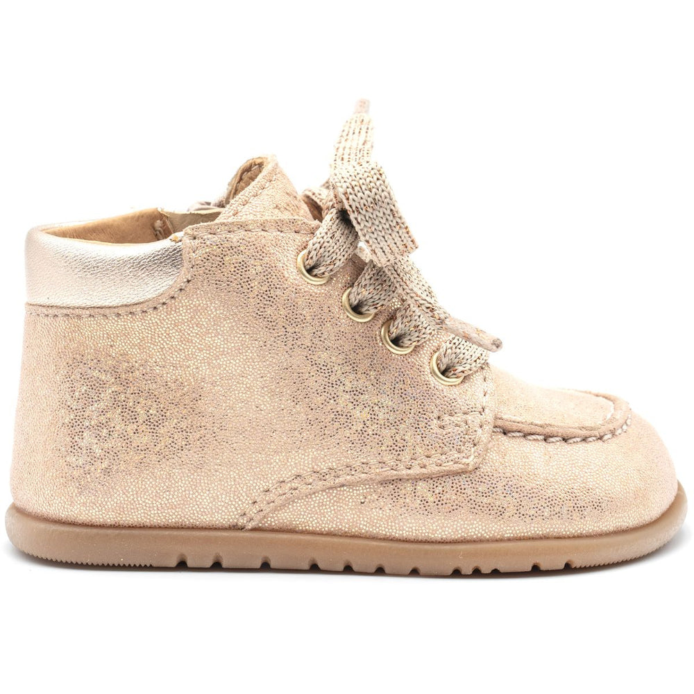 Babybotte barefoot Derbies Zip Confetti Rose Paillettes