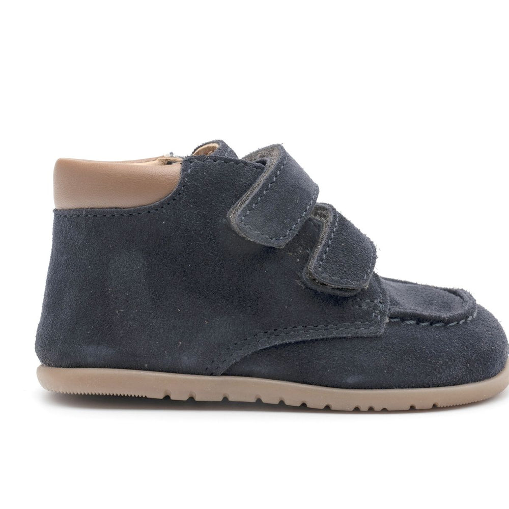 Babybotte barefoot Derbies Velcro Velour Blue