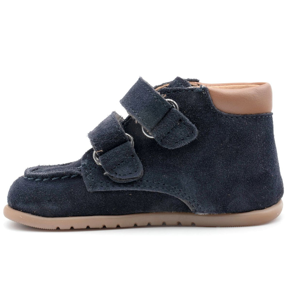 Babybotte barefoot Derbies Velcro Velour Blue