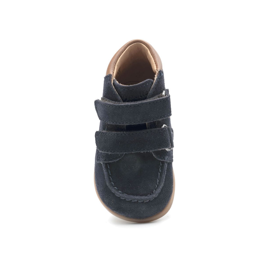 Babybotte barefoot Derbies Velcro Velour Blue
