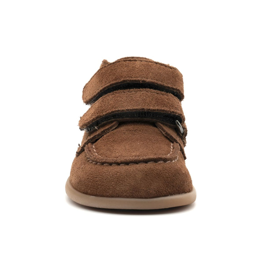 Babybotte barefoot Derbies Velcro Velour Cuoio