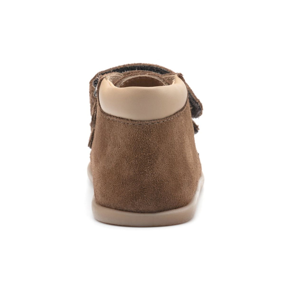 Babybotte barefoot Derbies Velcro Velour Cuoio