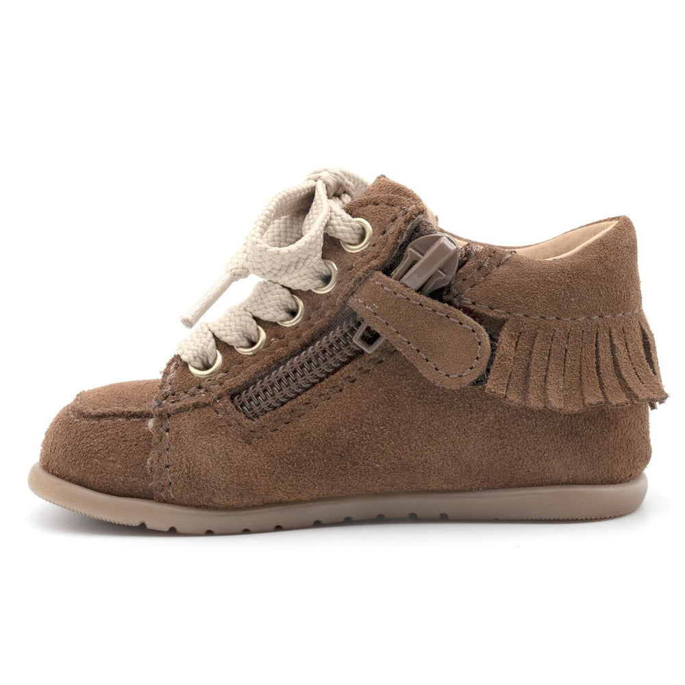 Babybotte barefoot Anoki Zip Velour Cuoio