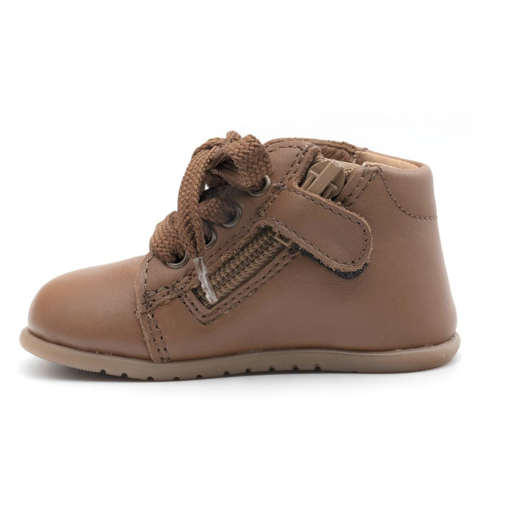 Babybotte barefoot Fredy Zip Texano Cuoio