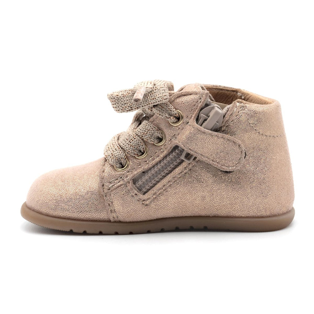 Babybotte barefoot Fredy Zip Confetti Rose paillettes