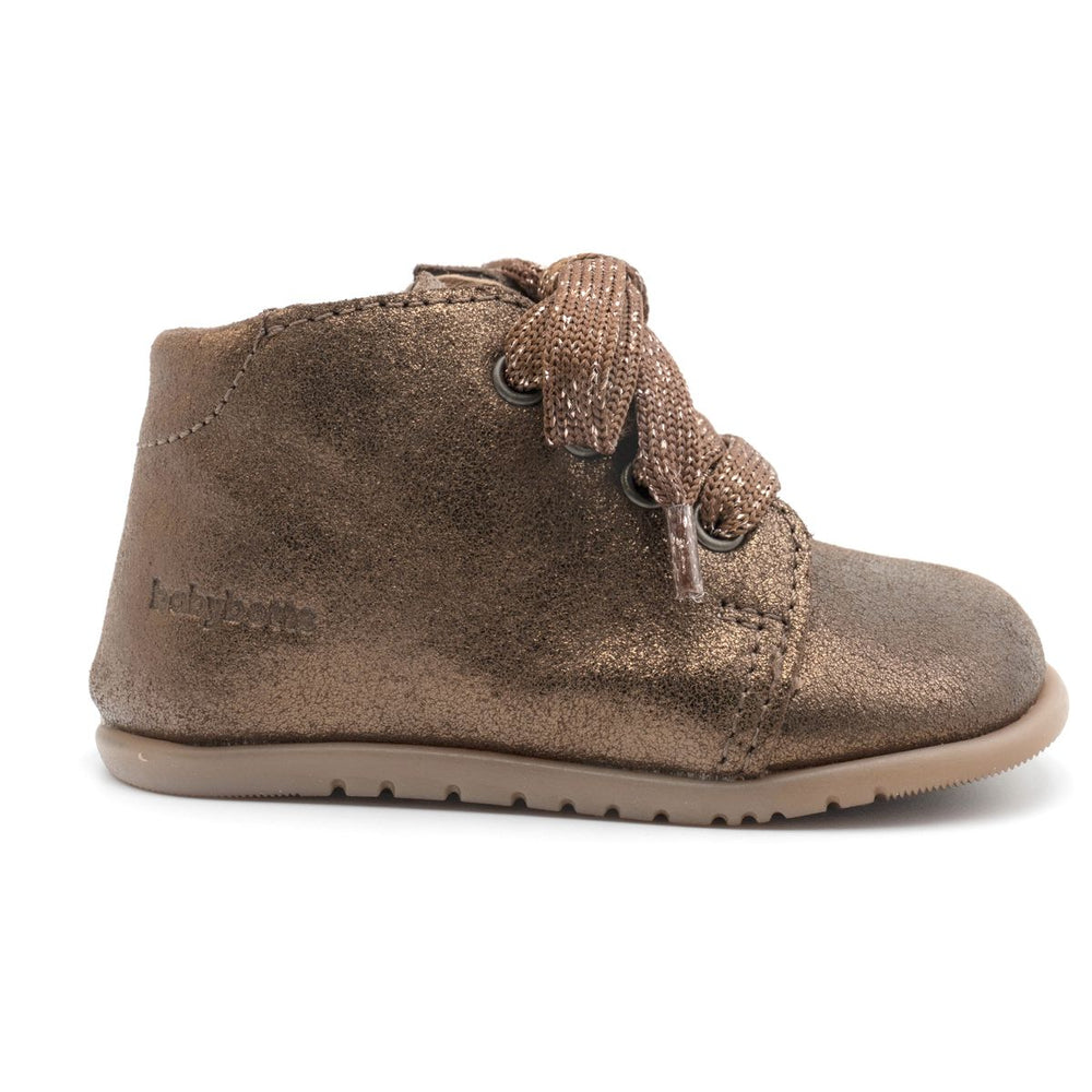 Babybotte barefoot Fredy Zip Bronzo Paillettes