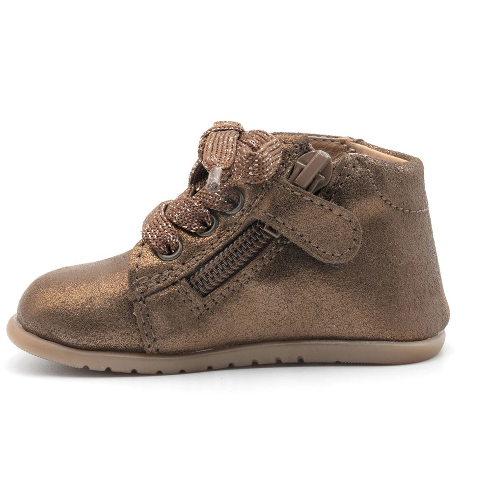 Babybotte barefoot Fredy Zip Bronzo Paillettes