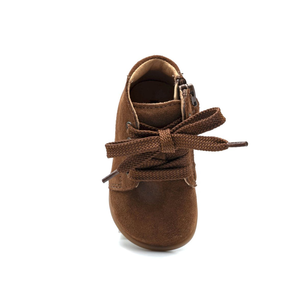 Babybotte barefoot Fredy Zip Velour Cuoio
