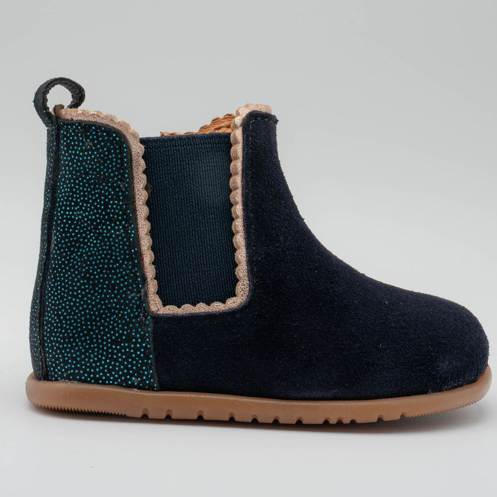 Babybotte barefoot Alisia Velour Blue Dots