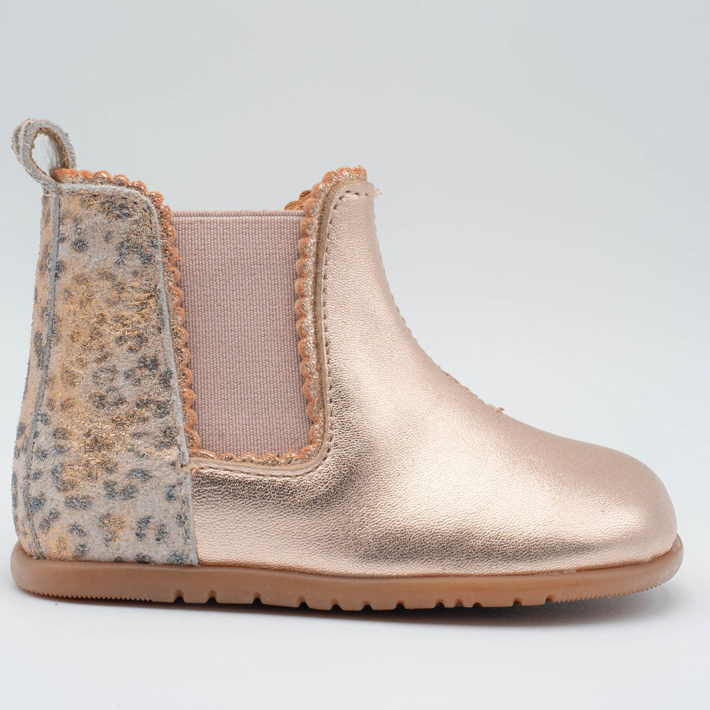 Babybotte barefoot Alisia Laminato Rose Gold Leopard