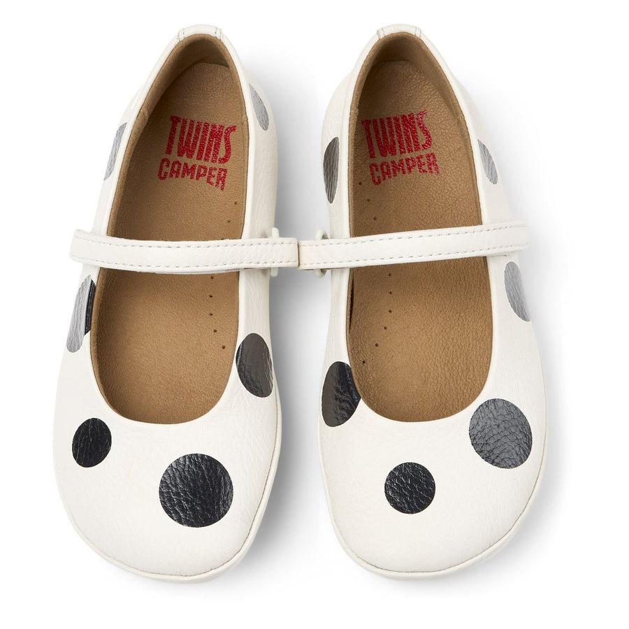 Camper Ballerines Twins Blanc Pois