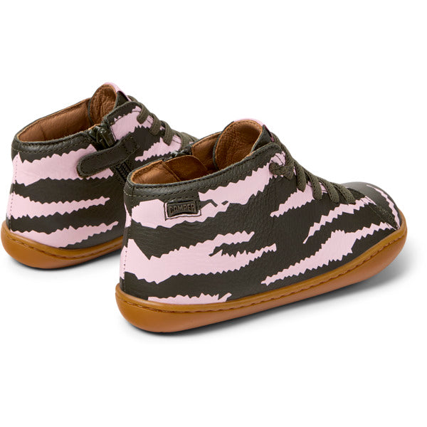 Camper Kids Peu Caña Alta Twins Marron Rosa