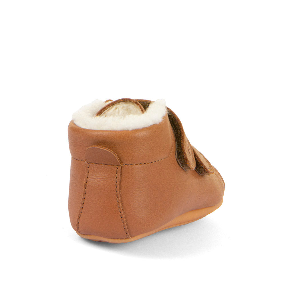 Froddo Prewalkers Barefoot Fourrés Deux Scratchs Cognac