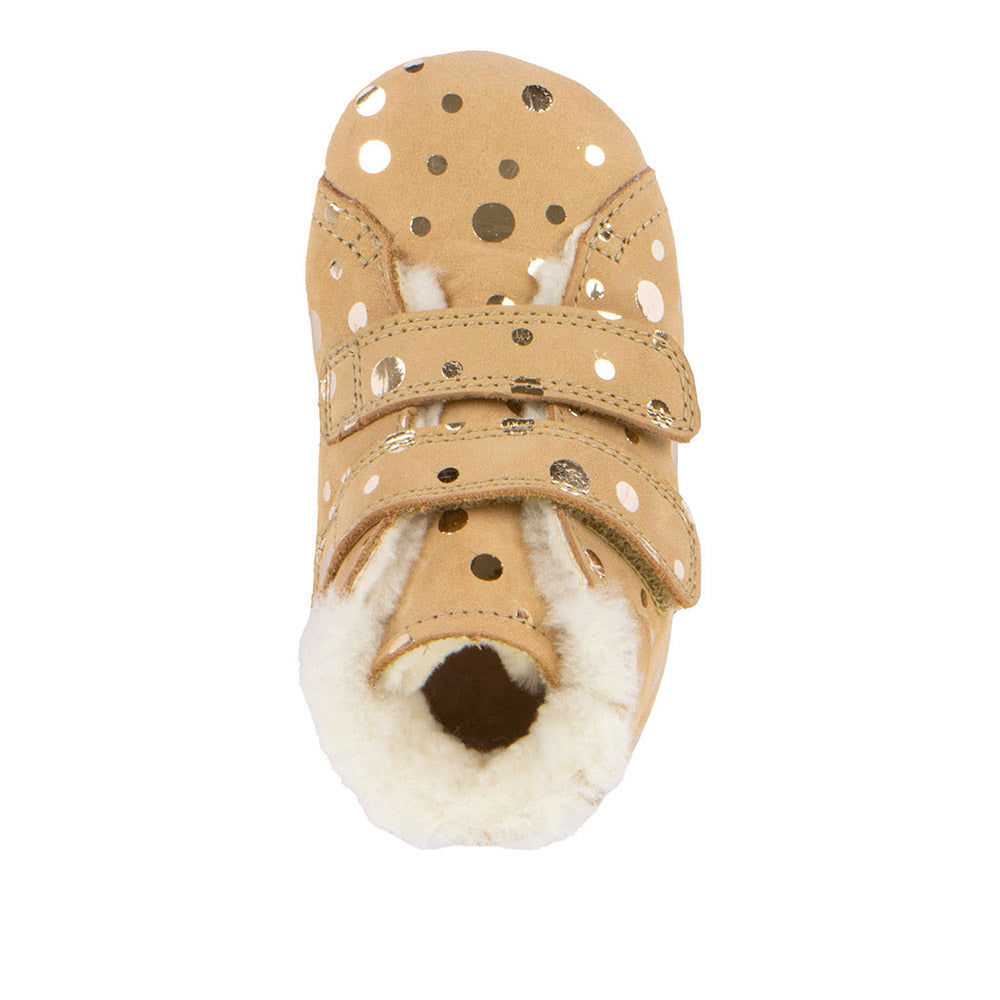 Froddo Prewalkers Barefoot Fourrés Deux Scratchs Gold