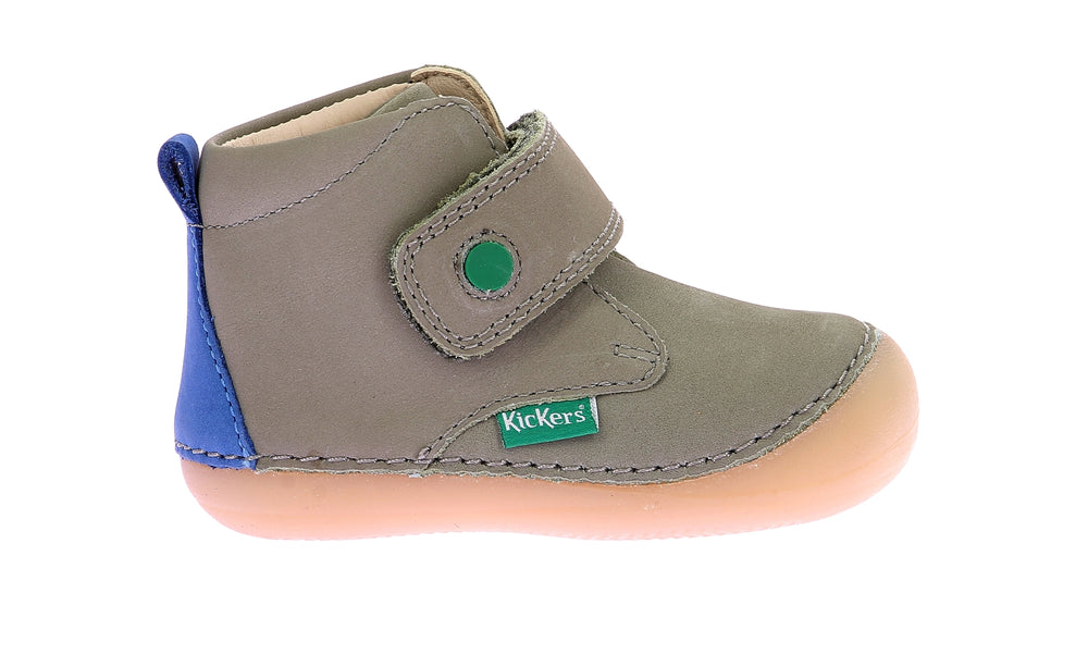 Kickers Sabio Bottillons Fille – Cuir Authentique, Confort Urbain, Fermeture Scratch