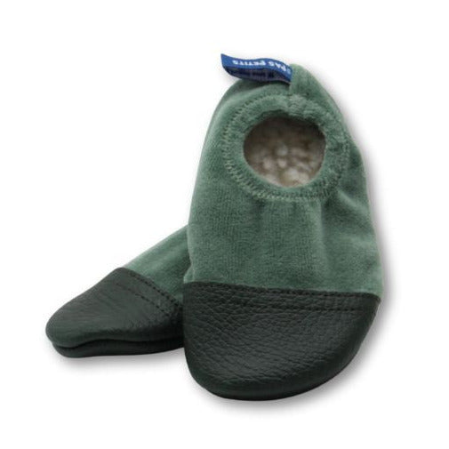 Les Pas Petits Velours Pyjama Gris Vert