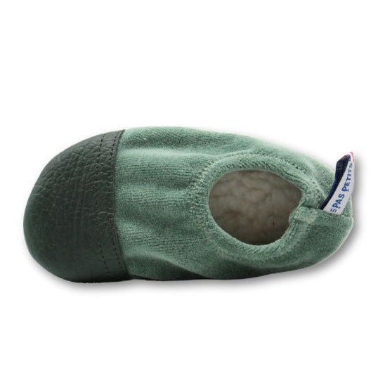 Les Pas Petits Velours Pyjama Gris Vert